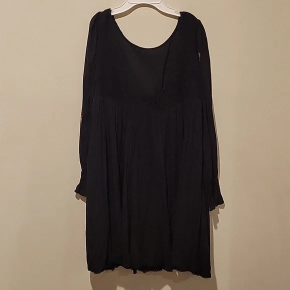 ❤️ FREE PEOPLE MOHAVE EMBROIDERED MINI DRESS - BLACK, SMALL - Picture 12 of 16